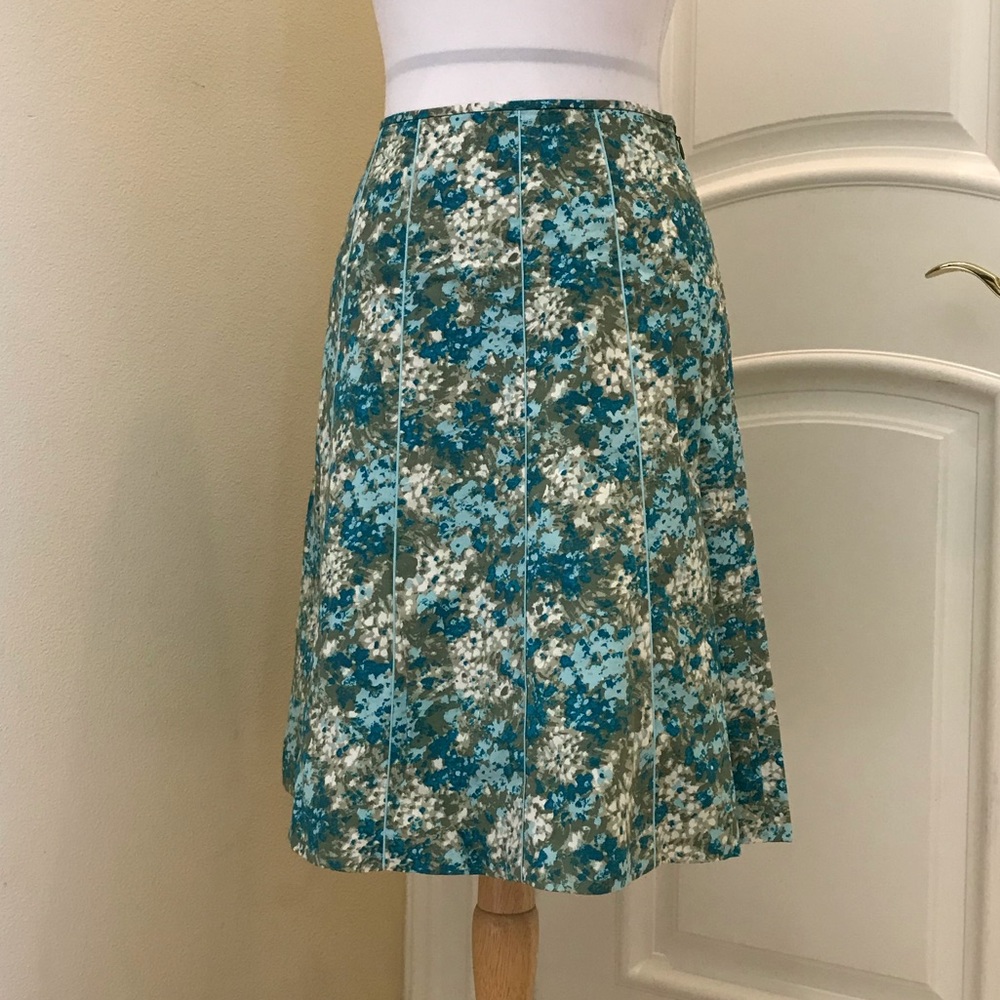 NWOT Ann Taylor cotton gored  teal/green  skirt
